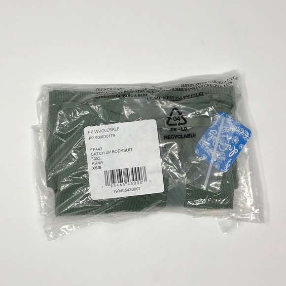 Free People Catch Up Bodysuit Thong Army Green - Picture 16 of 16